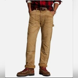 Ralph Lauren Polo Country Tan Canvas Carpenter Dungaree
